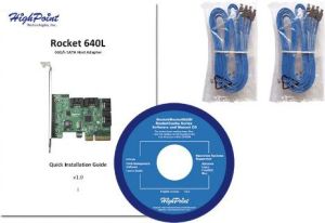 Kontroler Highpoint PCIe 2.0 x4 - 4x SATA 3 Rocket 640L 6