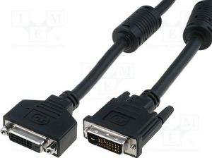 Kabel Diverse DVI-D - DVI-D 5m czarny (AK-320200-050-S) 1