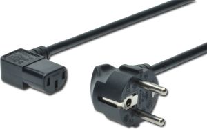 Kabel zasilający Diverse Euro/ IEC 320-C13, 1.8m, kątowy, czarny (AK-440102-018-S) 1