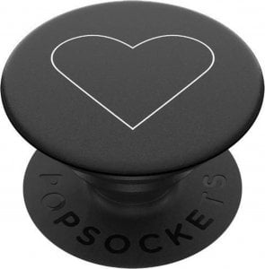 PopSockets PopSockets PopGrip - Wysuwana podstawa i uchwyt do smartfonów i tabletów z wymienną górną częścią - White Heart Black 1