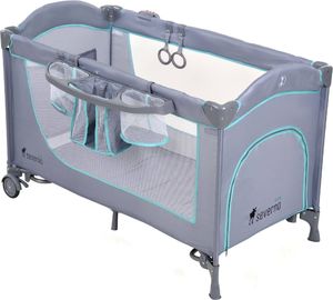 Severno Łóżeczko turystyczne Comfort Plus szaro-miętowe - szary || zielony 3