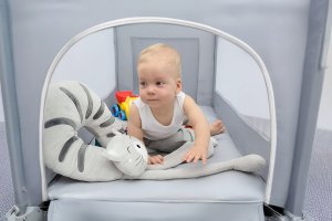 Severno Łóżeczko turystyczne składane dostawne Close To Mommy szare 4