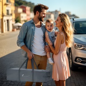 Severno Łóżeczko turystyczne składane dostawne Close To Mommy szare 12