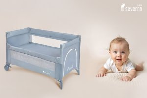 Severno Łóżeczko turystyczne składane dostawne Close To Mommy szare 14