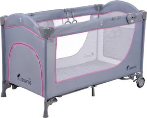 Severno Łóżeczko turystyczne składane dostawne Comfort Plus szaro-różowe - szary || różowy 6