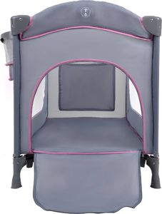 Severno Łóżeczko turystyczne składane dostawne Comfort Plus szaro-różowe - szary || różowy 9