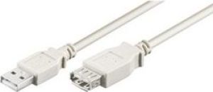 Kabel USB Mcab A-A, męsko-żeński, 3m, biały (7000984) 1