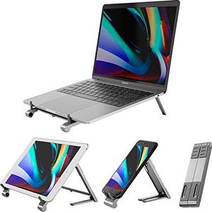 VAYDEER Przenośny stojak na laptopa VAYDEER, 3 w 1 Magic, regulowany stojak na laptopa, składany aluminiowy stojak na komputer do MacBooka Air Pro / tabletu / iPada / telefonu / więcej laptopów 10 - 17 (szary) 1