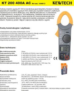 Kyoritsu Miernik amperomierz cęgowy 400A AC KT200 3