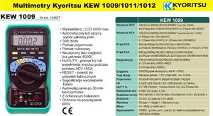 Kyoritsu Multimetr miernik automatyczny KEW1009 KYORITSU 2
