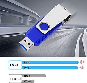 Pendrive TOPESEL Pamięć USB 128GB 3.0, pamięć TOPESEL Pamięć flash USB Pendrive Obrotowa konstrukcja 360 z kółkiem na klucze, niebieski 2