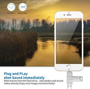 Pendrive Zhake Pamięć USB 64 GB 3 w 1 Rozszerzenie pamięci Flash USB 3.0 Zewnętrzna pendrive Flash Drive, dla Apple iOS iPhone iPod iPad Telefon komórkowy OTG Komputer Andriod Laptop PC (srebrny) 7