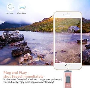 Pendrive Zhake Pamięć USB 64 GB 3 w 1 Rozszerzenie pamięci flash USB 3.0 Zewnętrzna pamięć flash Pamięć flash, dla Apple iOS iPhone iPod iPad Telefon komórkowy OTG Komputer Andriod Laptop PC (różowy) 7