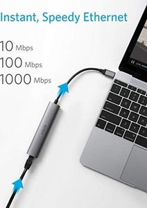HUB USB Anker Anker 5-w-1 USB C koncentrator danych z 1 wyjściem HDMI, 1 portem Ethernet i 3 portami USB 3.0 dla 10/100/1000 Mb / s, dla MacBooka Pro 2016/2017, ChromeBooka, XPS 4