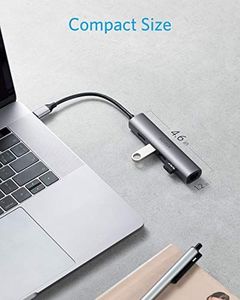 HUB USB Anker Anker 5-w-1 USB C koncentrator danych z 1 wyjściem HDMI, 1 portem Ethernet i 3 portami USB 3.0 dla 10/100/1000 Mb / s, dla MacBooka Pro 2016/2017, ChromeBooka, XPS 6