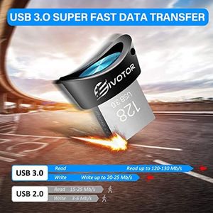 Pendrive EIVOTOR Pamięć USB 128 GB, EIVOTOR LED Memory Stick USB 3.0 Oświetlenie Pendrive Luminous Mini Memory Stick Wodoodporny Pendrive Pendrive Dane podróżnego Prezent dla szkoły Biuro Samochód PC Dzieci 3