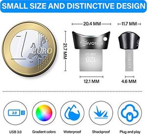 Pendrive EIVOTOR Pamięć USB 128 GB, EIVOTOR LED Memory Stick USB 3.0 Oświetlenie Pendrive Luminous Mini Memory Stick Wodoodporny Pendrive Pendrive Dane podróżnego Prezent dla szkoły Biuro Samochód PC Dzieci 7