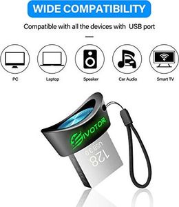 Pendrive EIVOTOR Pamięć USB 128 GB, EIVOTOR LED Memory Stick USB 3.0 Oświetlenie Pendrive Luminous Mini Memory Stick Wodoodporny Pendrive Pendrive Dane podróżnego Prezent dla szkoły Biuro Samochód PC Dzieci 8