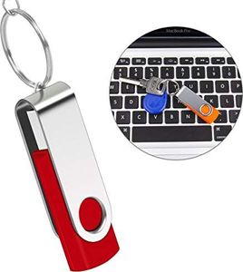 Pendrive SRVR Pamięć USB SRVR, 5 sztuk, USB 2.0, przegub obrotowy, nośnik danych, napęd skokowy, zamek błyskawiczny, urządzenia zewnętrzne z wyświetlaczem LED, różne kolory ze smyczą 5 różnych kolorów 16 GB 2