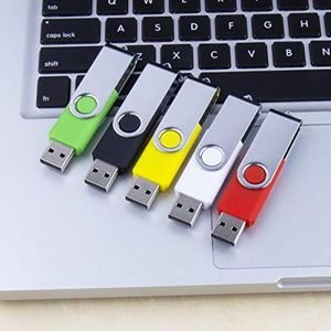 Pendrive SRVR Pamięć USB SRVR, 5 sztuk, USB 2.0, przegub obrotowy, nośnik danych, napęd skokowy, zamek błyskawiczny, urządzenia zewnętrzne z wyświetlaczem LED, różne kolory ze smyczą 5 różnych kolorów 16 GB 3