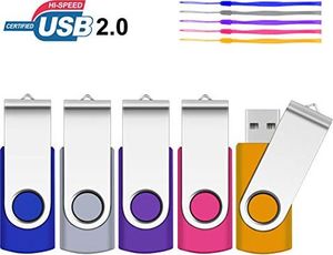 Pendrive SRVR Pendrive SRVR 5 sztuk Pendrive wielokolorowy Pendrive USB 2.0 z wyświetlaczem Cap Del, 5 sztuk 5 mix kolorów 4Go 1