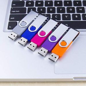 Pendrive SRVR SRVR pamięć USB, 5 sztuk, USB 2.0, przegub obrotowy, nośnik danych, napęd skokowy, zamek błyskawiczny, urządzenia zewnętrzne z wyświetlaczem LED, różne kolory ze smyczą 5 kolorów 8 GB 5