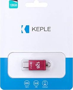 Pendrive Keple Pamięć USB 128 GB czerwona podwójna pamięć flash USB C 3.0 OTG Kompatybilna z Samsung Galaxy S9 S8 S8 +, S10 S10 + S10e, Note 8 9, A3 A5 A7 (2017) A8, Tab S3 9, 7 S4 10, 5 128 GB Type C 4