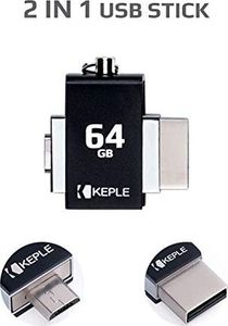 Pendrive Keple Pamięć USB 64GB OTG na Micro USB Pamięć flash 2 w 1 Pendrive 2.0 Kompatybilny z Tesco Hudl 1 / Hudl 2 / Hudl 7 cala / Hudl 2 8, 3 - Podwójny port dysku 64 GB 2