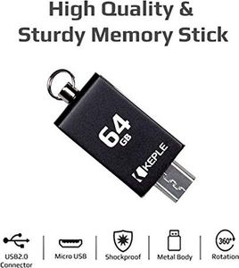 Pendrive Keple Pamięć USB 64GB OTG na Micro USB Pamięć flash 2 w 1 Pendrive 2.0 Kompatybilny z Tesco Hudl 1 / Hudl 2 / Hudl 7 cala / Hudl 2 8, 3 - Podwójny port dysku 64 GB 3