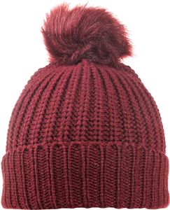 Pepco Czapka damska pompon gruby splot fioletowa 2