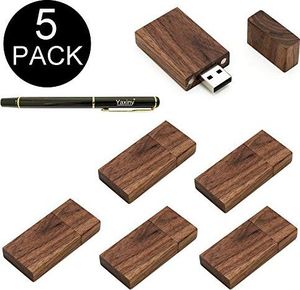 Pendrive Yaxiny Pamięć USB Yaxiny wykonana z drewna orzechowego, prostokątny kształt, USB 2.0 / 3.0, 5 sztuk Wood Disk - 4 2.0 / 4GB 1