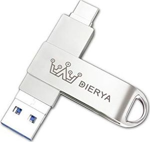 Pendrive Dierya USB C Stick 128 GB, DIERYA 3 - w - 1 USB 3.0 Flash Drive Wielofunkcyjny Zewnętrzny nośnik danych Memory Stick dla Type - C / Android / PC (srebrny) 1
