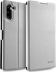 Doupi Etui z klapką doupi do Samsung Note 10, etui ochronne Deluxe z pokrywą magnetyczną Flip - Up Case Book Style Stand Up Stand, biały 1