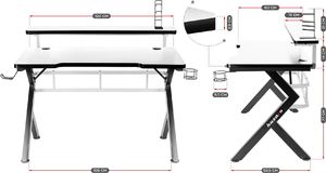 Biurko Huzaro Hero 5.0 Białe 120 cmx60 cm 13