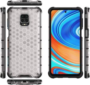 Hurtel Honeycomb etui pancerny pokrowiec z żelową ramką Xiaomi Redmi Note 9 Pro / Redmi Note 9S przezroczysty uniwersalny 2
