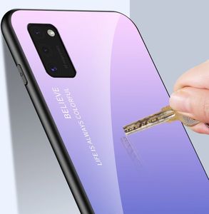 Hurtel Gradient Glass etui pokrowiec nakładka ze szkła hartowanego Samsung Galaxy A41 różowy uniwersalny 14