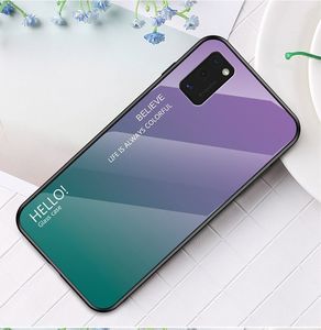 Hurtel Gradient Glass etui pokrowiec nakładka ze szkła hartowanego Samsung Galaxy A41 różowy uniwersalny 18