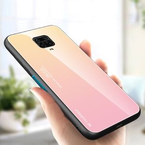Hurtel Gradient Glass etui pokrowiec nakładka ze szkła hartowanego Xiaomi Redmi Note 9 Pro / Redmi Note 9S różowy uniwersalny 19