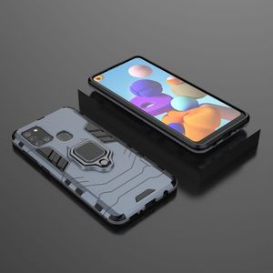 Hurtel Ring Armor pancerne hybrydowe etui pokrowiec + magnetyczny uchwyt Samsung Galaxy A21S niebieski uniwersalny 8
