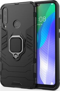 Hurtel Ring Armor pancerne hybrydowe etui pokrowiec + magnetyczny uchwyt Huawei Y6p czarny uniwersalny 9