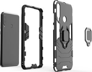 Hurtel Ring Armor pancerne hybrydowe etui pokrowiec + magnetyczny uchwyt Huawei Y6p czerwony uniwersalny 6