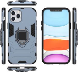 Hurtel Ring Armor pancerne hybrydowe etui pokrowiec + magnetyczny uchwyt iPhone 12 Pro / iPhone 12 niebieski uniwersalny 3