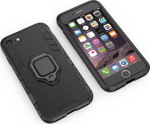 Hurtel Ring Armor pancerne hybrydowe etui pokrowiec + magnetyczny uchwyt iPhone SE 2020 / iPhone 8 / iPhone 7 czarny uniwersalny 2