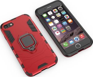 Hurtel Ring Armor pancerne hybrydowe etui pokrowiec + magnetyczny uchwyt iPhone SE 2020 / iPhone 8 / iPhone 7 czerwony uniwersalny 2
