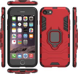 Hurtel Ring Armor pancerne hybrydowe etui pokrowiec + magnetyczny uchwyt iPhone SE 2020 / iPhone 8 / iPhone 7 czerwony uniwersalny 3