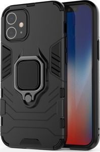 Hurtel Ring Armor pancerne hybrydowe etui pokrowiec + magnetyczny uchwyt iPhone 12 mini czarny uniwersalny 9