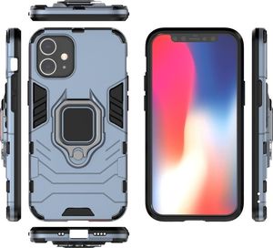 Hurtel Ring Armor pancerne hybrydowe etui pokrowiec + magnetyczny uchwyt iPhone 12 mini niebieski uniwersalny 4
