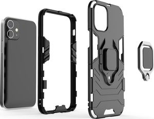Hurtel Ring Armor pancerne hybrydowe etui pokrowiec + magnetyczny uchwyt iPhone 12 mini niebieski uniwersalny 9