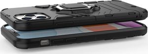 Hurtel Ring Armor pancerne hybrydowe etui pokrowiec + magnetyczny uchwyt iPhone 12 Pro / iPhone 12 czarny uniwersalny 2