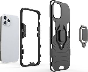 Hurtel Ring Armor pancerne hybrydowe etui pokrowiec + magnetyczny uchwyt iPhone 12 Pro / iPhone 12 czarny uniwersalny 4